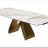 Стол ПАЛАСИО (PALACIO) 180 цвет KL-188 Контрастный мрамор матовый, итал керамика/ ШАМПАНЬ, ®DISAUR заказать в Осколе по цене 149 150 руб. с доставкой в Старый Оскол, Губкин, Белгород