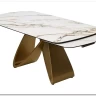 Стол ПАЛАСИО (PALACIO) 180 цвет KL-188 Контрастный мрамор матовый, итал керамика/ ШАМПАНЬ, ®DISAUR заказать в Осколе по цене 149 150 руб. с доставкой в Старый Оскол, Губкин, Белгород