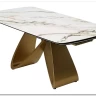 Стол ПАЛАСИО (PALACIO) 180 цвет KL-188 Контрастный мрамор матовый, итал керамика/ ШАМПАНЬ, ®DISAUR заказать в Осколе по цене 149 150 руб. с доставкой в Старый Оскол, Губкин, Белгород