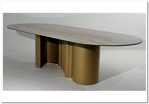 Стол ВЕНТО (VENTO) 280 ТОПАЗ TL-617, испанская керамика / Шампань каркас, ®DISAUR заказать в Осколе по цене 102 800 руб. с доставкой в Старый Оскол, Губкин, Белгород