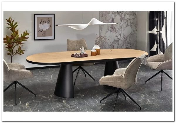 Стол обеденный Halmar GIACOMO 180 раскладной (натуральный/черный) заказать в Осколе по цене 74 121 руб. с доставкой в Старый Оскол, Губкин, Белгород Стол обеденный Halmar GIACOMO 180 раскладной (натуральный/черный) заказать в Осколе по цене 74 121 руб. с доставкой в Старый Оскол, Губкин, Белгород