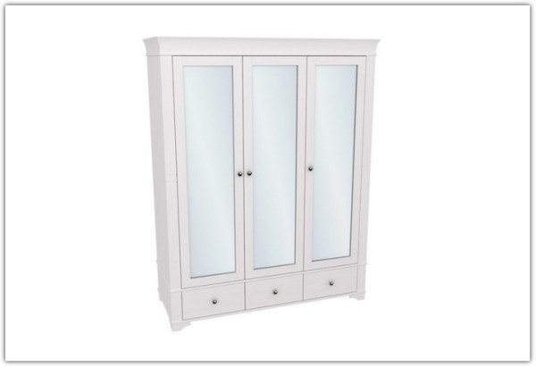 Шкаф 3х дверный с зеркальными дверями  Бейли (массив) по цене 88 970 руб. в магазине Другая Мебель в Старом Осколе