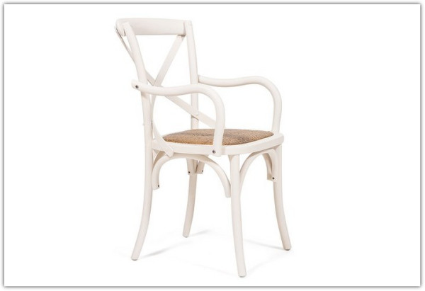 Стул с подлокотниками CROSS (mod.CB2008) Белый (butter white) заказать в Осколе по цене 15 300 руб. с доставкой в Старый Оскол, Губкин, Белгород