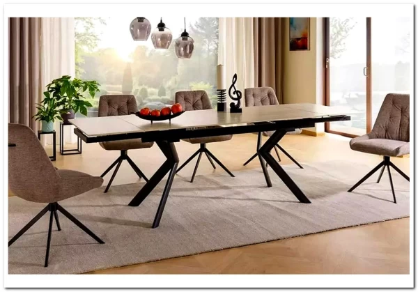 Стол обеденный Signal NORTON 160 (травертин/черный) заказать в Осколе по цене 86 973 руб. с доставкой в Старый Оскол, Губкин, Белгород