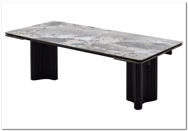 Стол АДАЖИО 240 (320) см MINERAL STONE NATURAL, керамика / Черный каркас заказать в Осколе по цене 123 150 руб. с доставкой в Старый Оскол, Губкин, Белгород