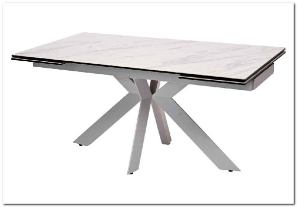 Стол BELLUNO 160 MARBLES KL-99 Белый мрамор матовый итальянская керамика/ белый каркас заказать в Осколе по цене 99 320 руб. с доставкой в Старый Оскол, Губкин, Белгород