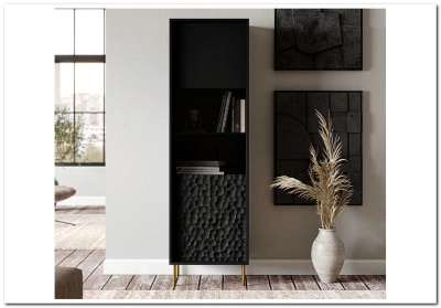 Витрина Halmar BULLET W-1 (черный/золотой)